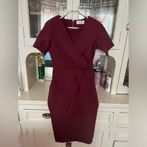 Form Fitting Burgundy Dress - Size 4.